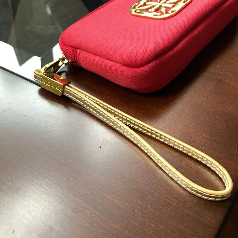 Excellent Used Condition! Ruby Red Rustic Cuff Wristlet/ Pouch! - Picture 3 of 13
